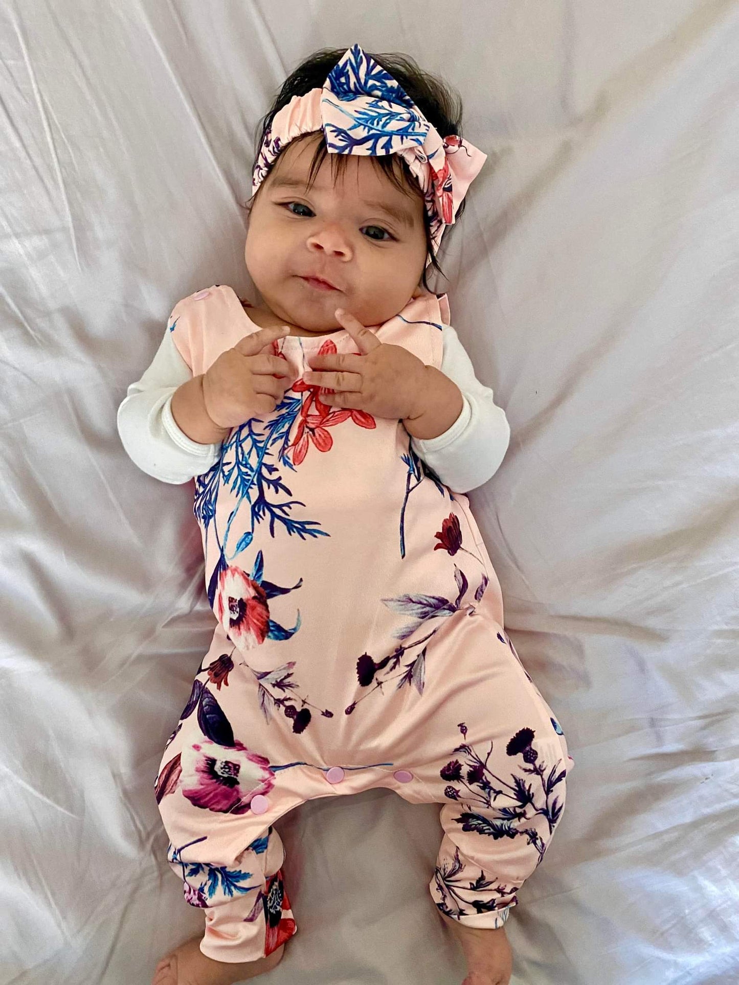 Floral sleeveless romper set