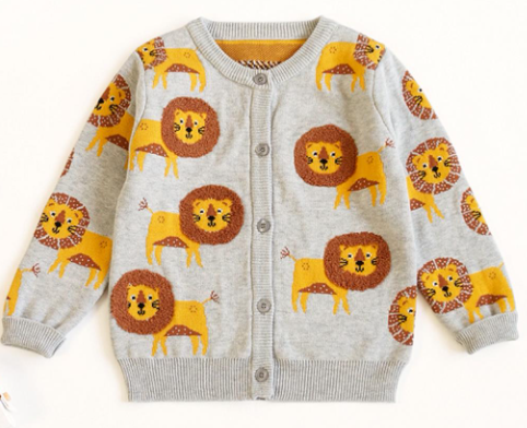 Lion knitted cardigan