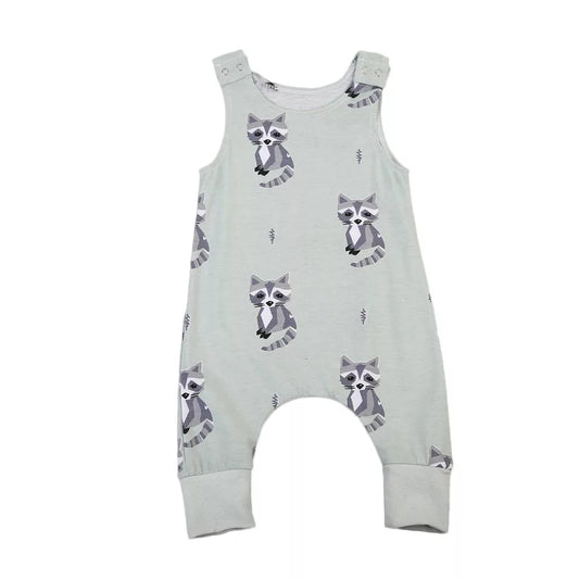 Sleeveless racoon romper