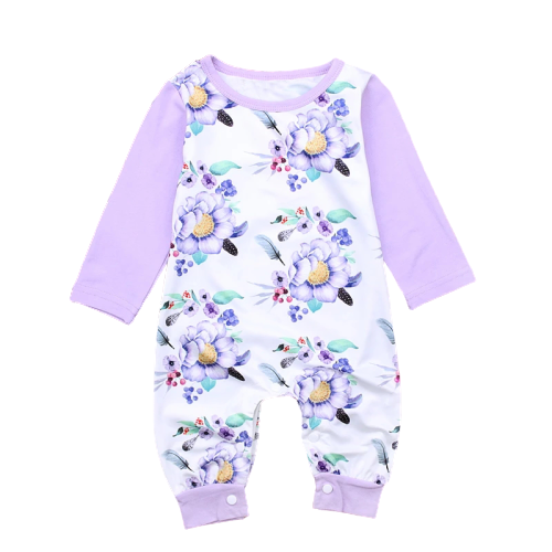 Purple floral jumpsuit