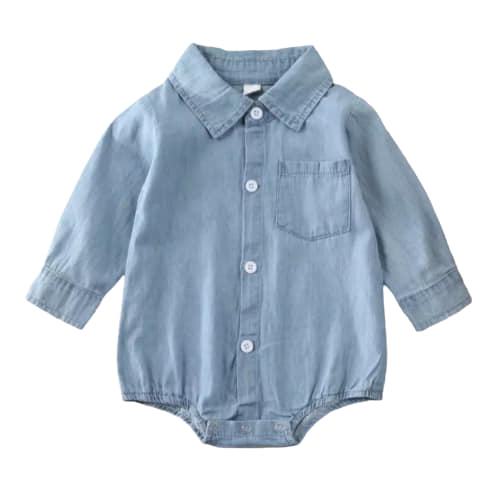 Denim long sleeve romper Boy