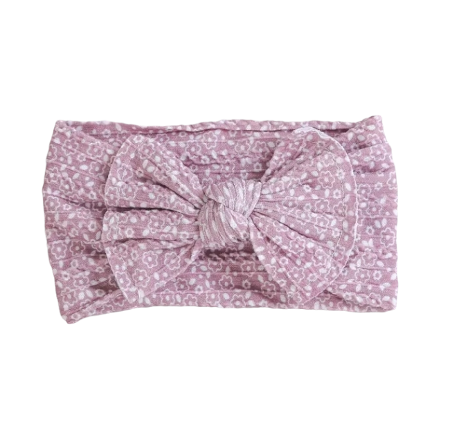 Floral textured topknot headwrap