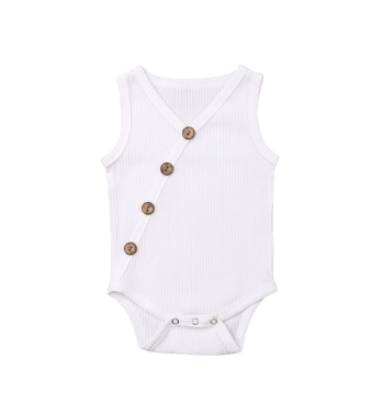 Ribbed Button Romper